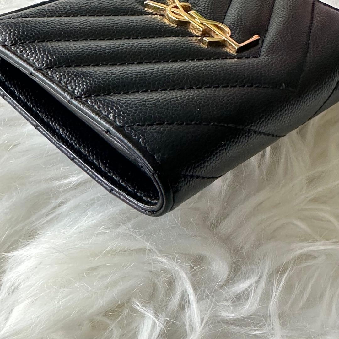 サンローラン YSL ブラック キルティング 二つ折り財布