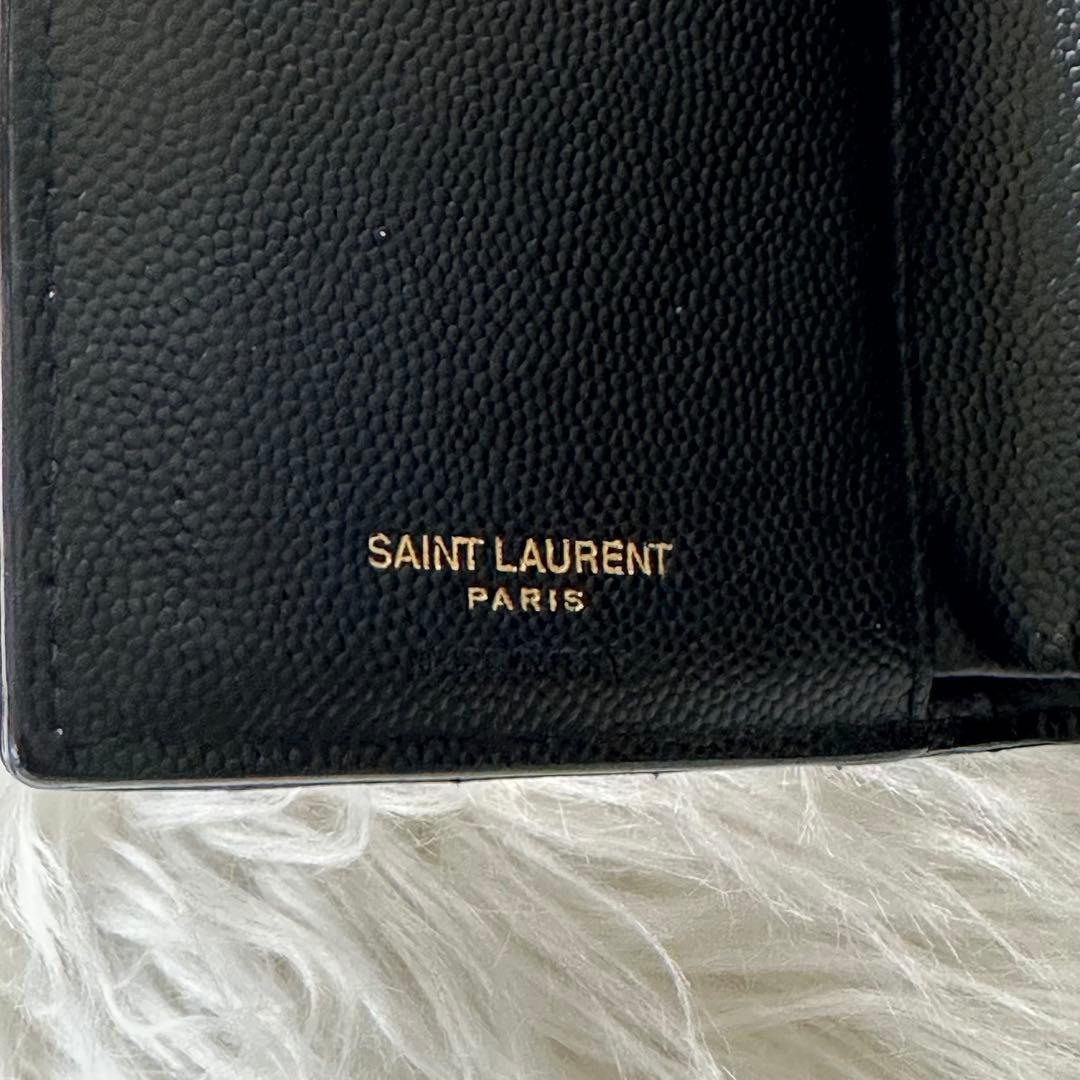 サンローラン YSL ブラック キルティング 二つ折り財布