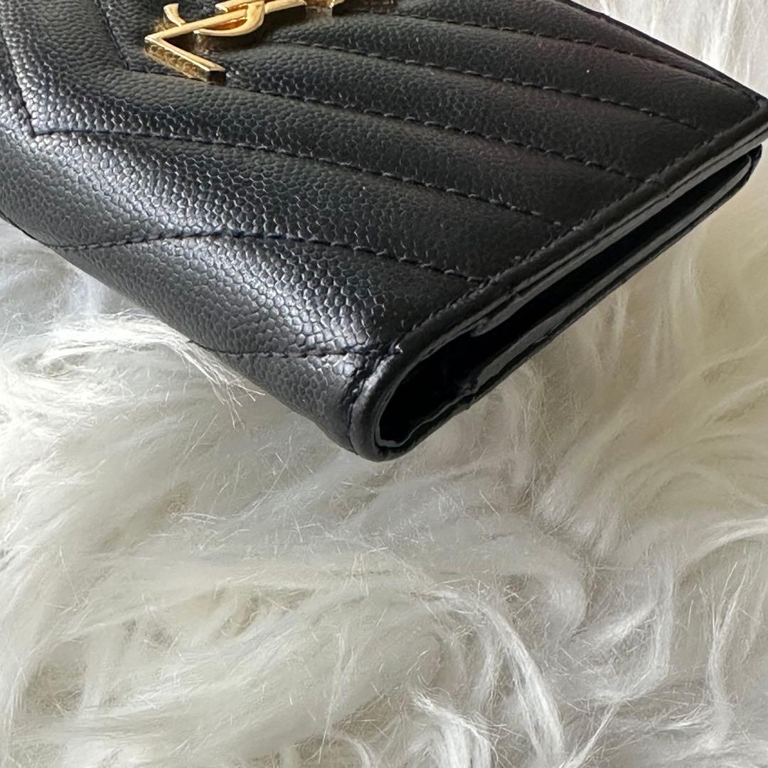 サンローラン YSL ブラック キルティング 二つ折り財布