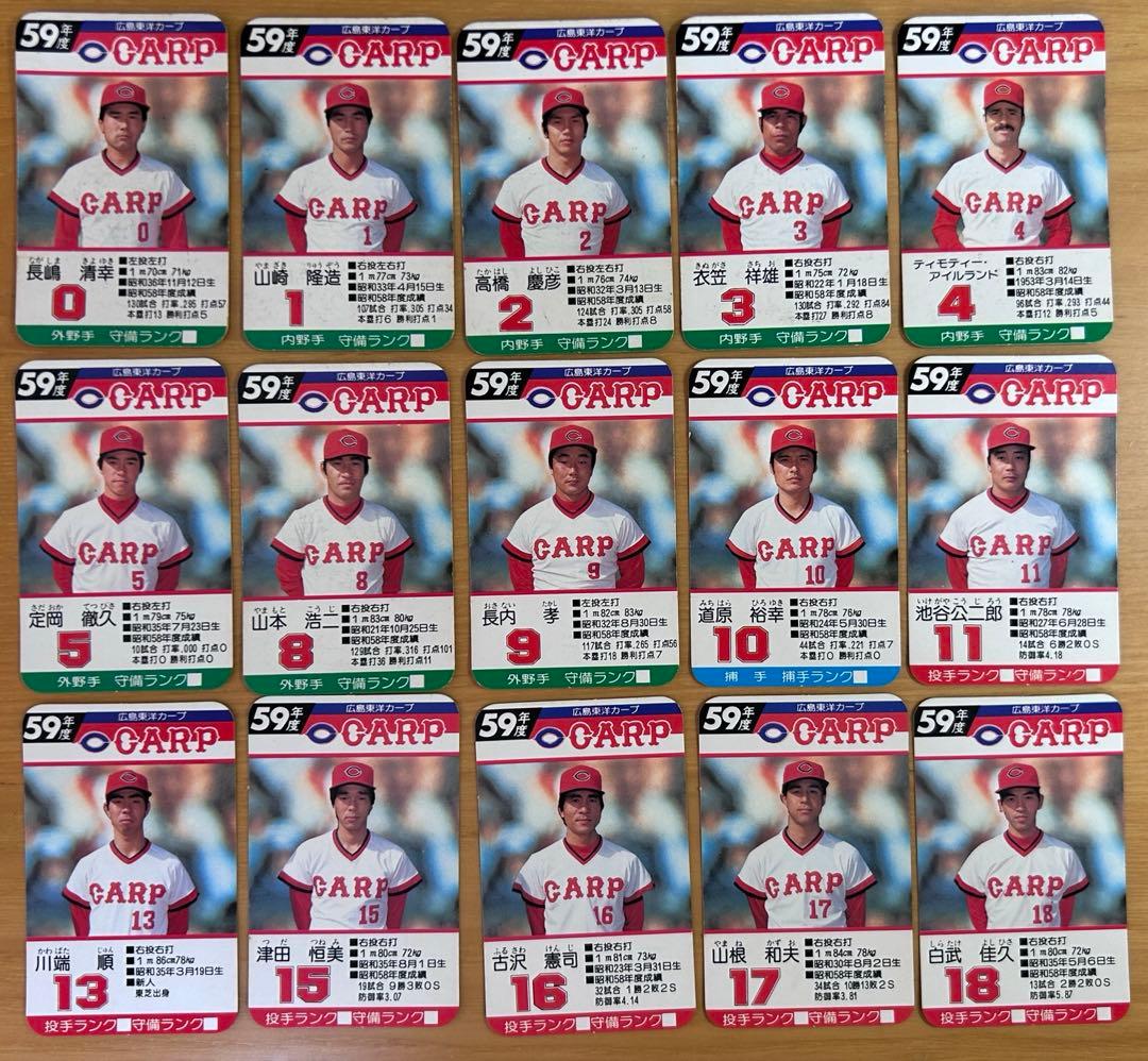 【希少】タカラプロ野球カードゲーム 広島東洋カープ 昭和57-62年分セット