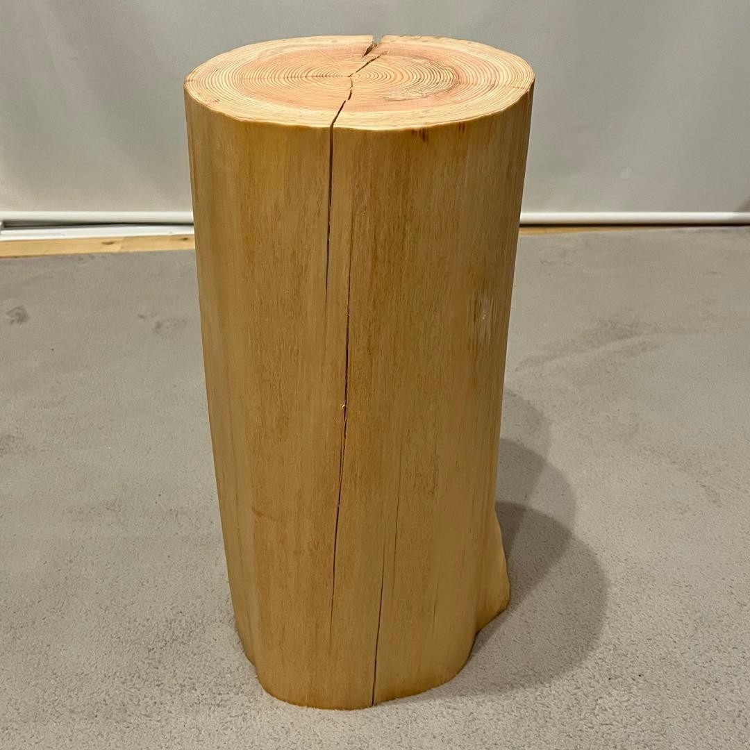 1434 檜　切り株　スツール　丸太椅子　チェア　磨き丸太　インテリア　オブジェ