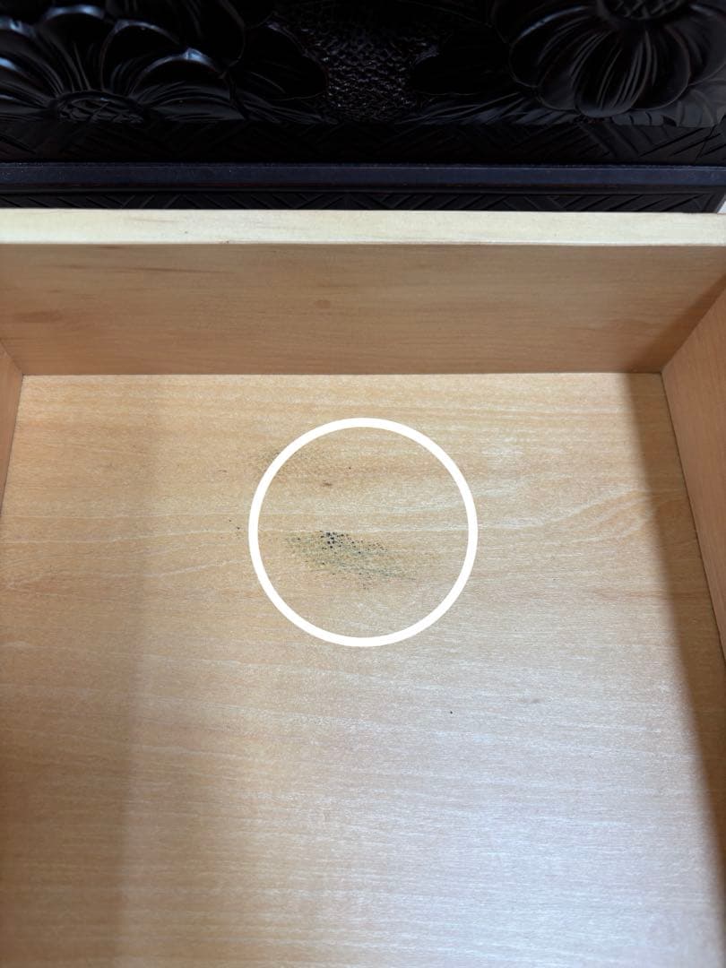 日光彫　小引き出し　牡丹　菖蒲　あやめ　工芸