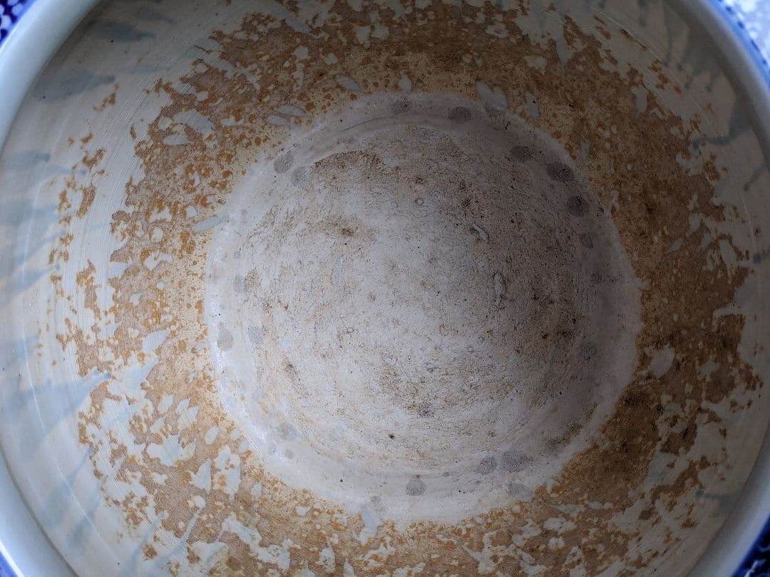 染め付け火鉢　瓢箪柄　鉢カバー　他用途鉢　伊万里　最大径47cm　レトロ【美品】