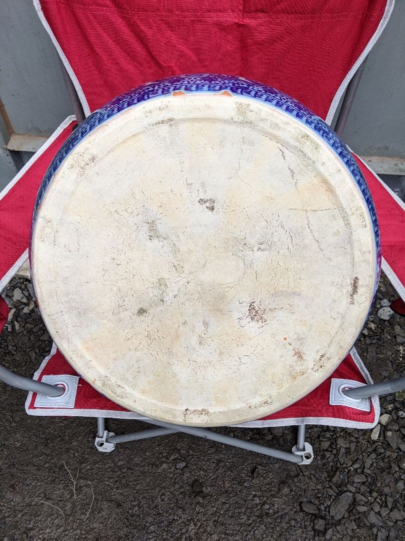 染め付け火鉢　瓢箪柄　鉢カバー　他用途鉢　伊万里　最大径47cm　レトロ【美品】