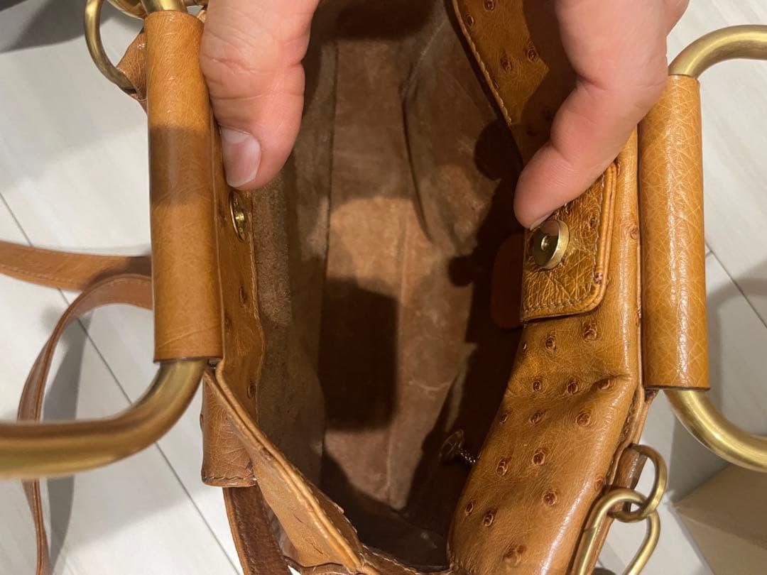 GUCCIオーストリッチレザー ショルダーバッグ ハンドバッグ