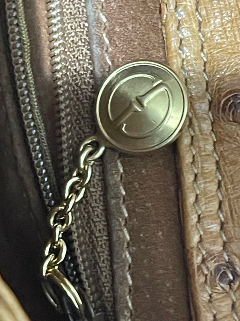 GUCCIオーストリッチレザー ショルダーバッグ ハンドバッグ