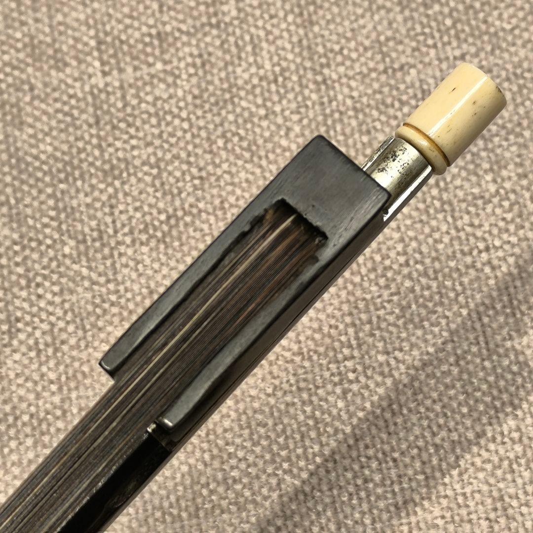 【調整済】オールドバイオリン弓 4/4 オープンフロッグ 黒茶馬毛