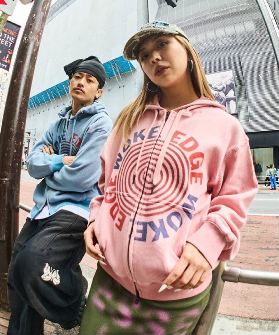 WOKE EDGE ピンク パーカー