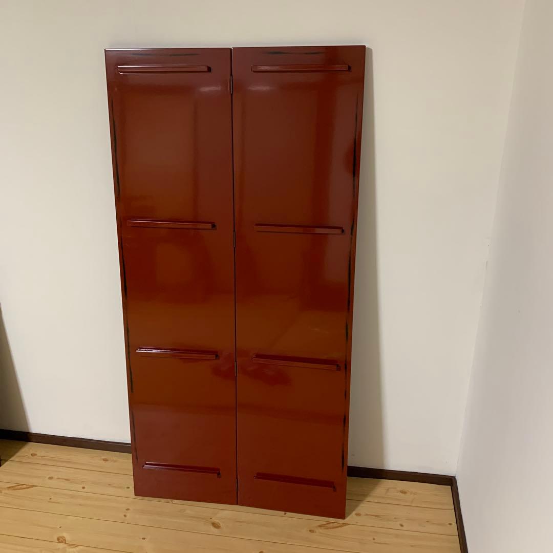 根来塗 コーナーラック 和風 民芸品 和室 飾り台 旅館 和モダン 朱色 レトロ