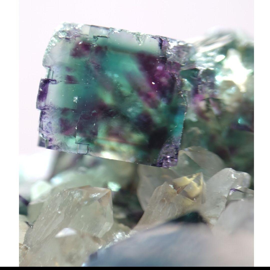 フローライト　クォーツ　オコルス　ナミビア産　鉱物　標本