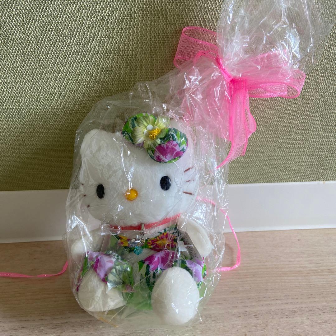 サンリオ　ハワイアンハローキティ ぬいぐるみ　当時物　平成レトロ　非売品　グッズ