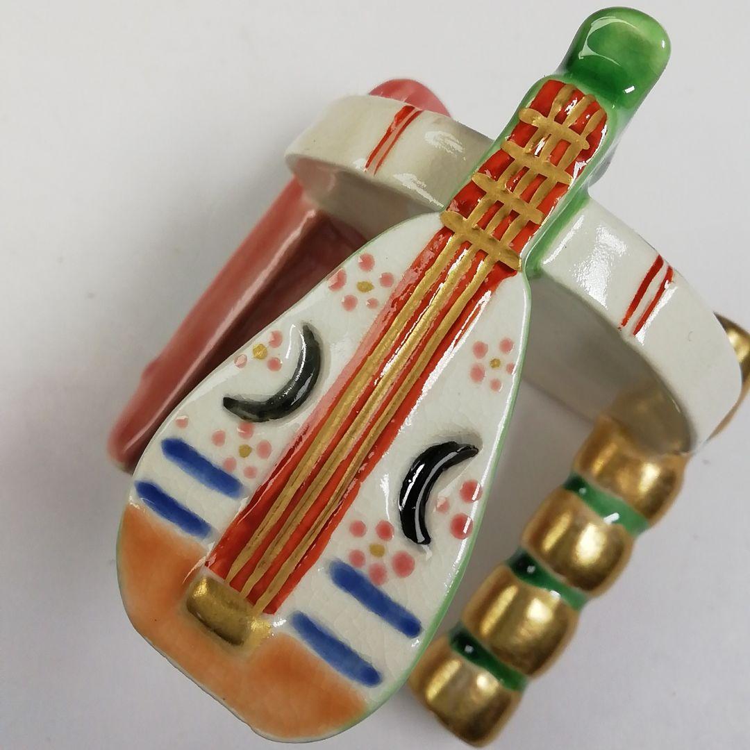 Ｔ７２２　蓋置　『楽器蓋置』『今岡三四郎 造』　共箱　茶道具