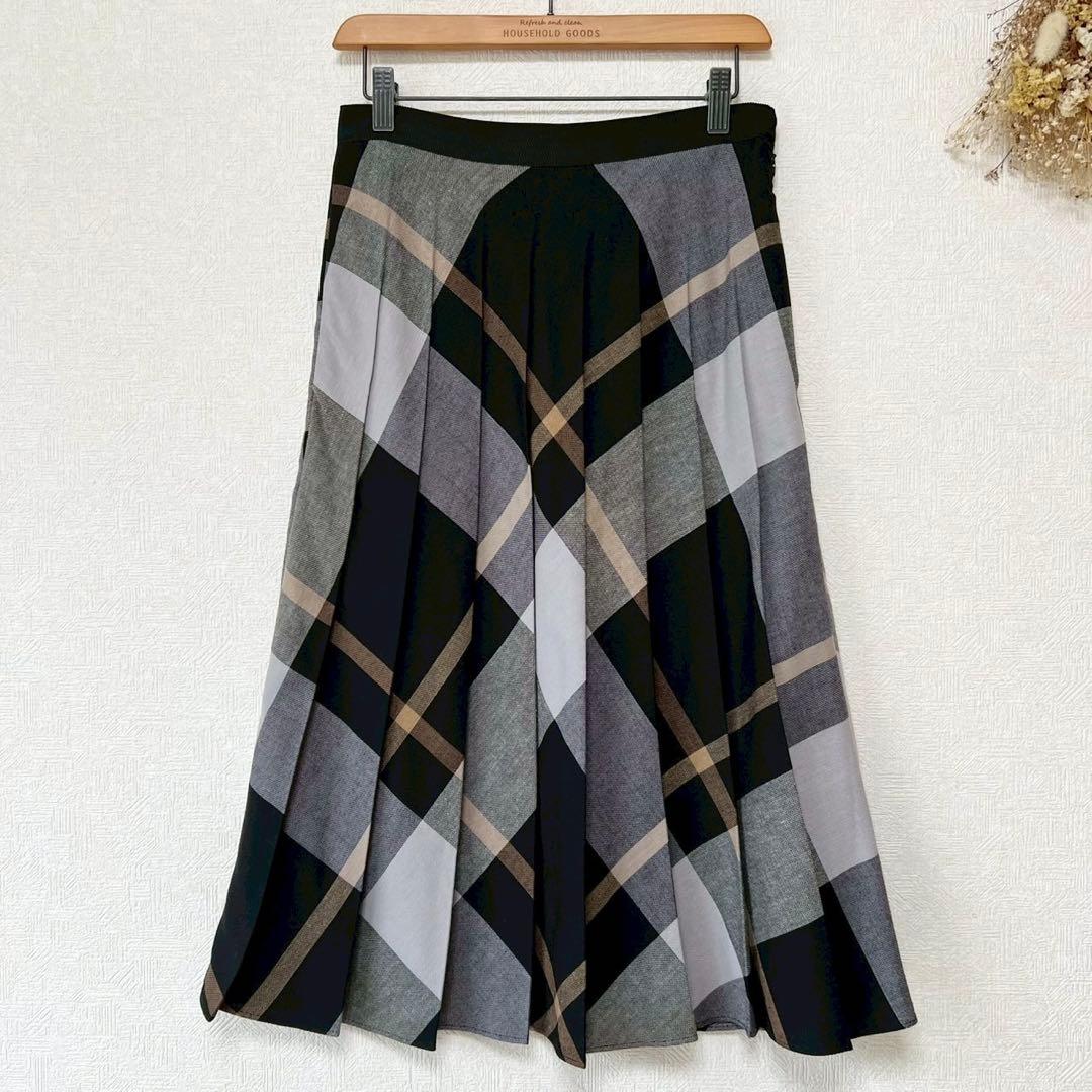MARGARET HOWELL 22SS ラージチェックプリーツスカート Ⅱ