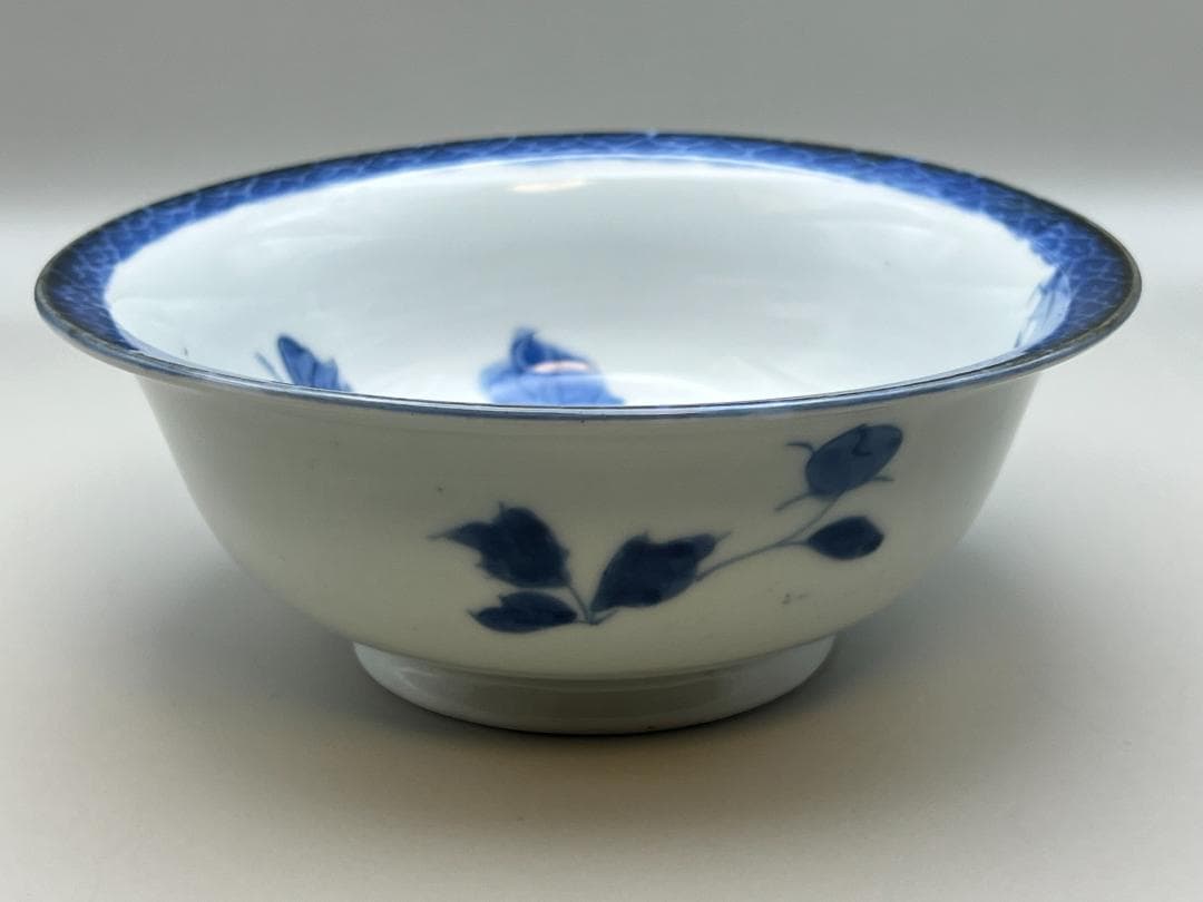 【海】古染付　清時代　花蝶文鉢　景徳鎮製　骨董品 時代品 美術品