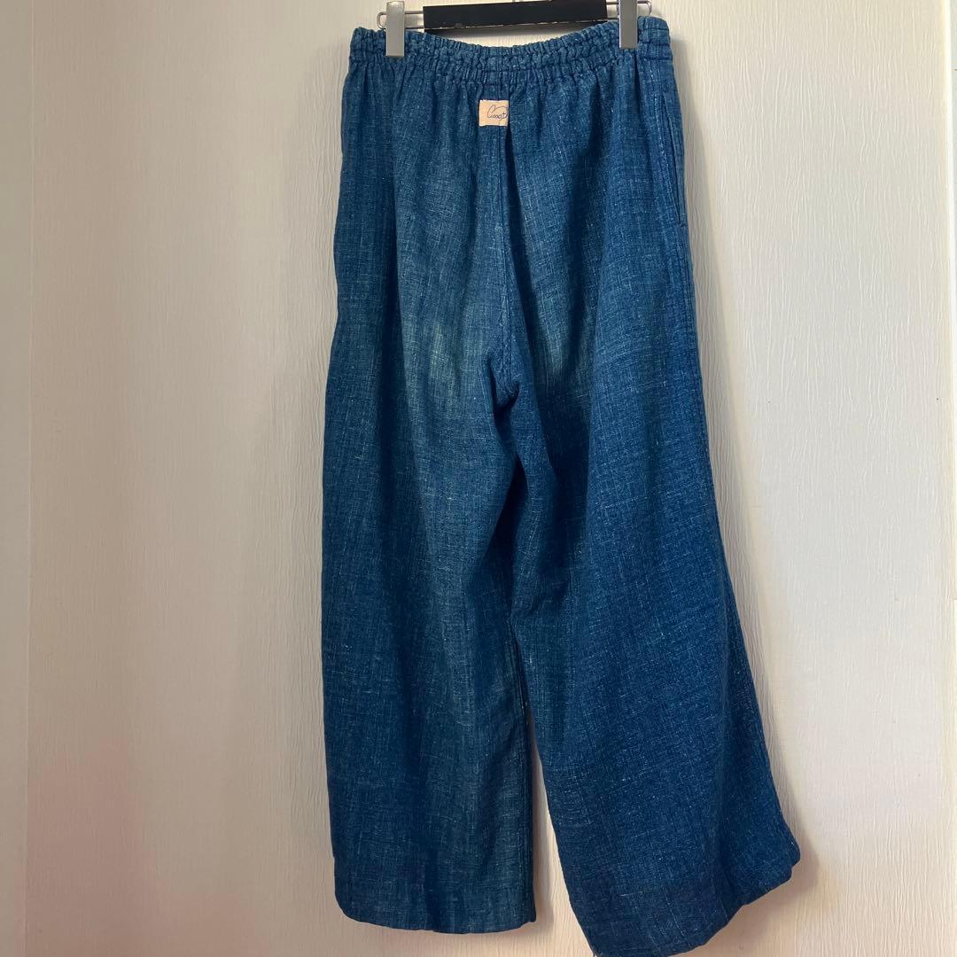 うさと　綿　藍染　ガウチョパンツ