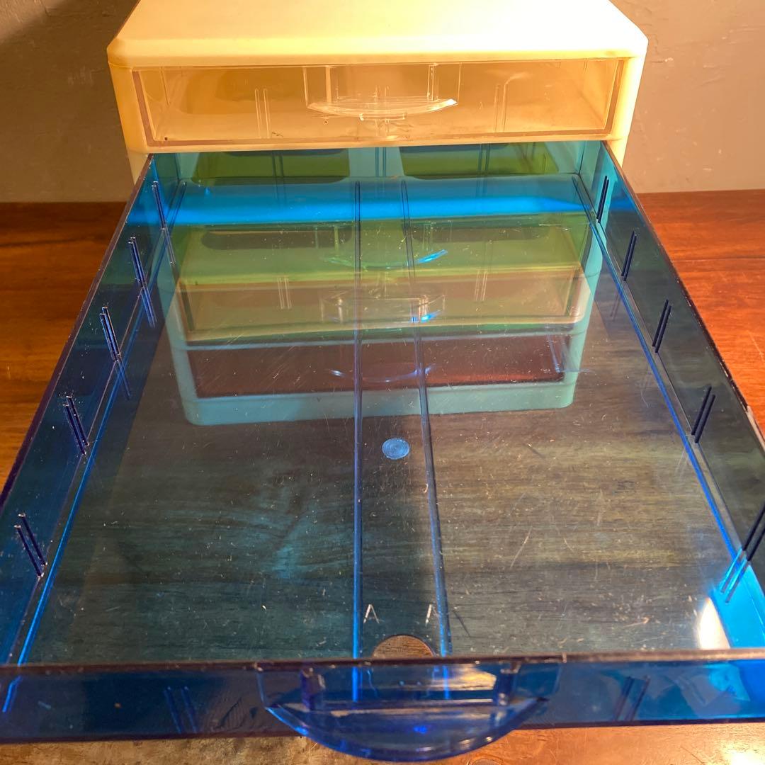 昭和レトロ 五段書類入れ 小引き出し 収納 レトロポップ スペースエイジ