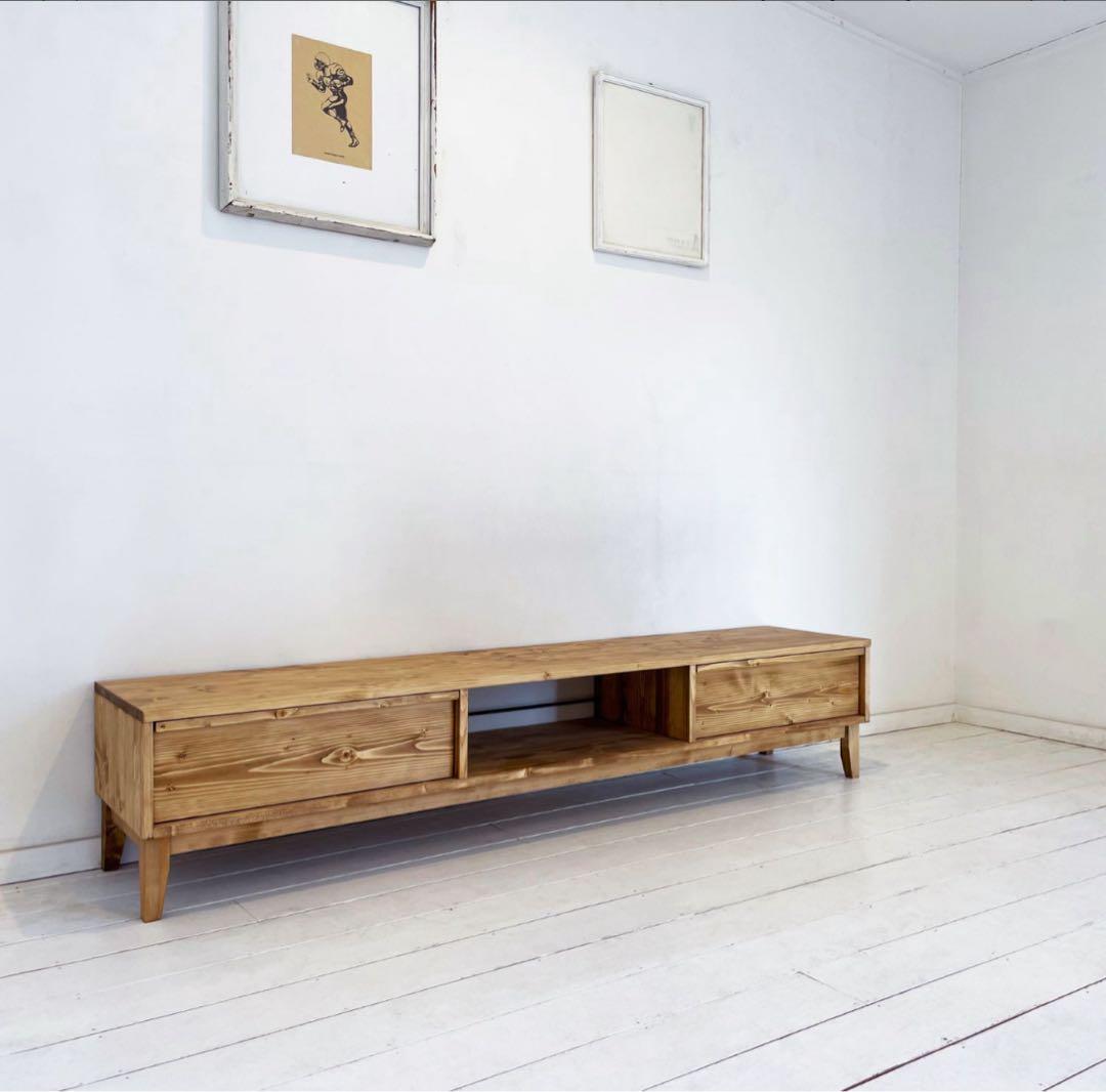 【美品】NEALDテレビボード180cm無垢材・家具職人オーダーメイド・ブラウン