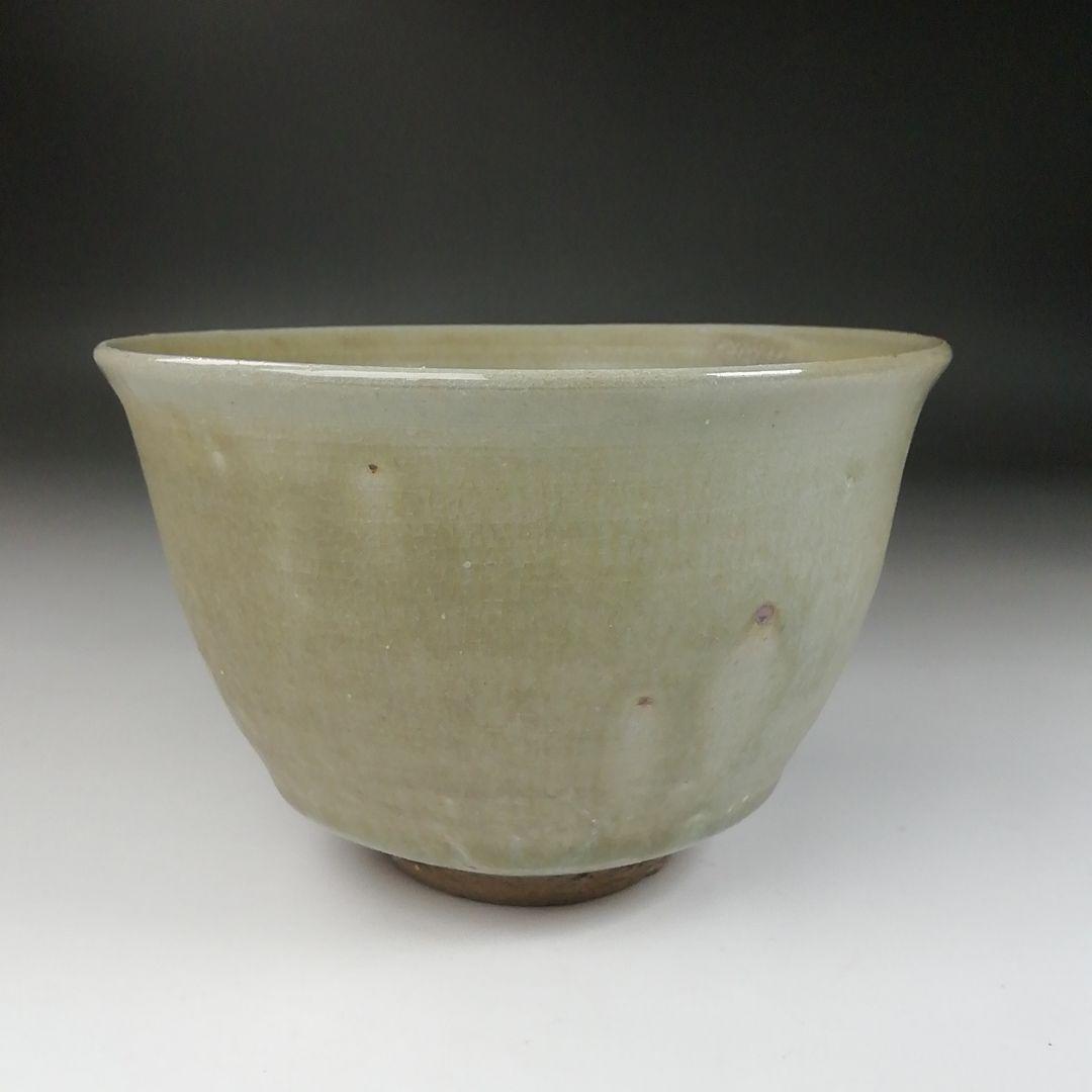 Ｔ３１９　茶碗　『灰釉　茶碗』『福海窯　水野鉐一 作』　共箱　抹茶碗　茶道具