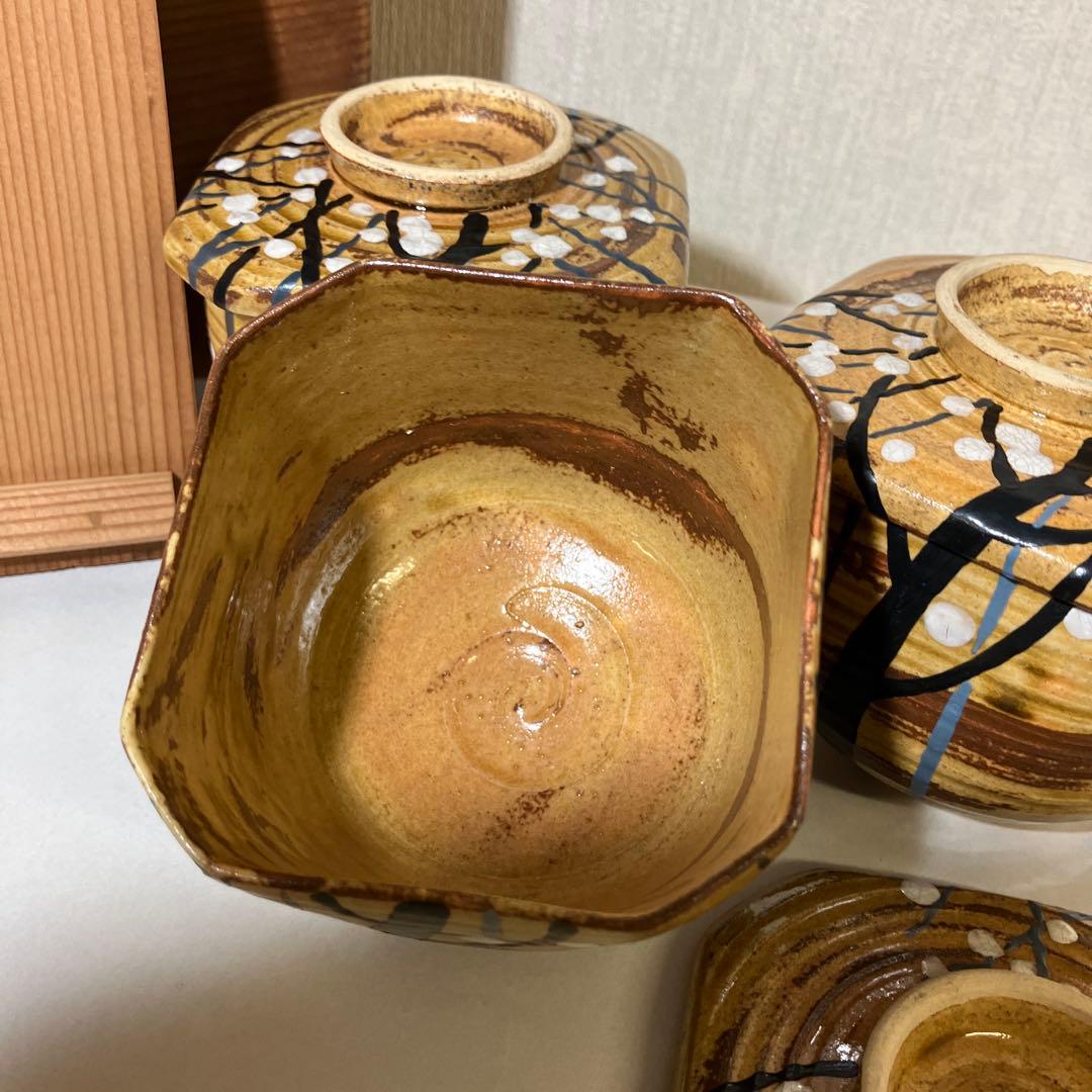 骨董蒸物盌（むしものわん）３客　京焼の名工「初代　宮永東山」作か？