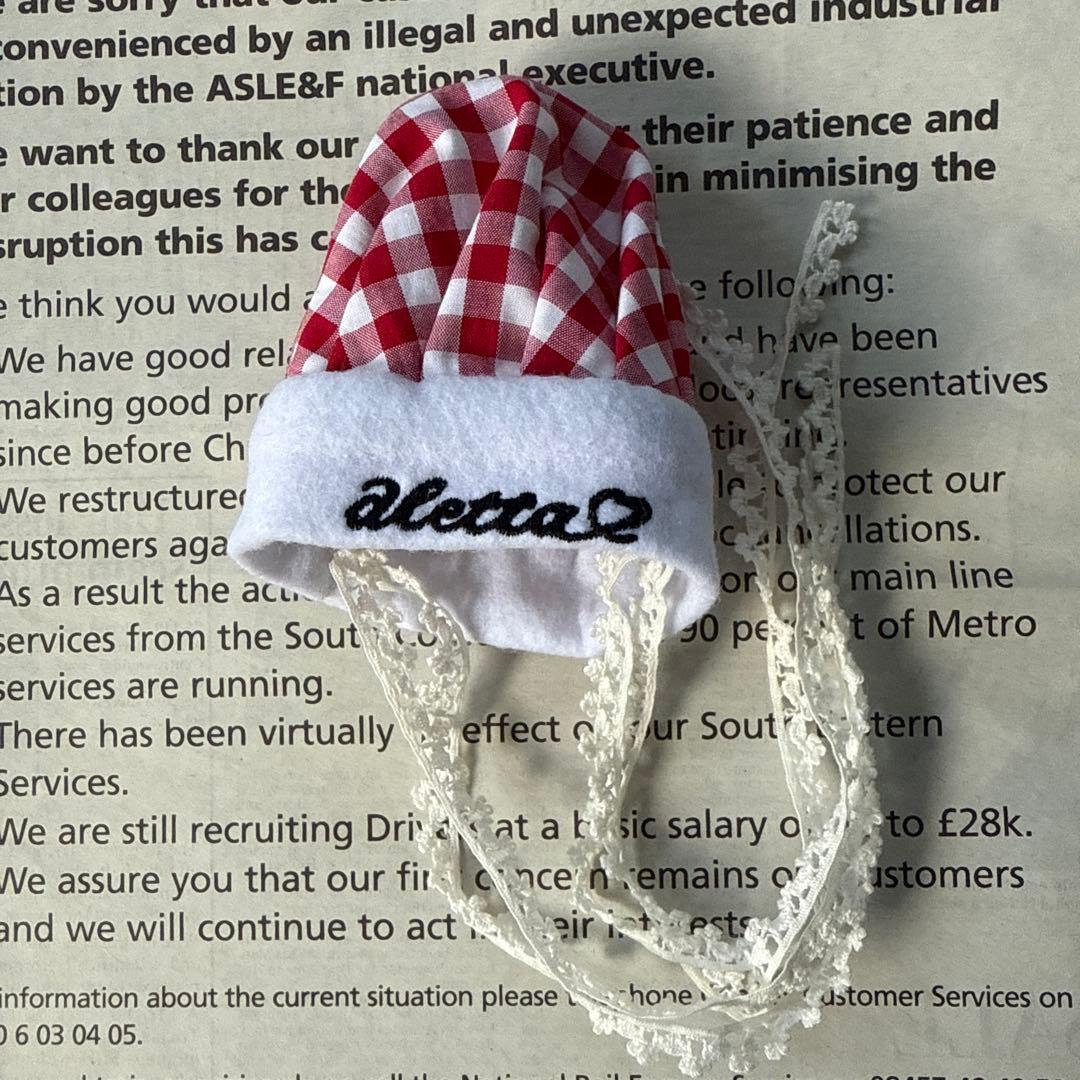 aletta angelique　CAFEエプロン&CAFE コック帽 Red