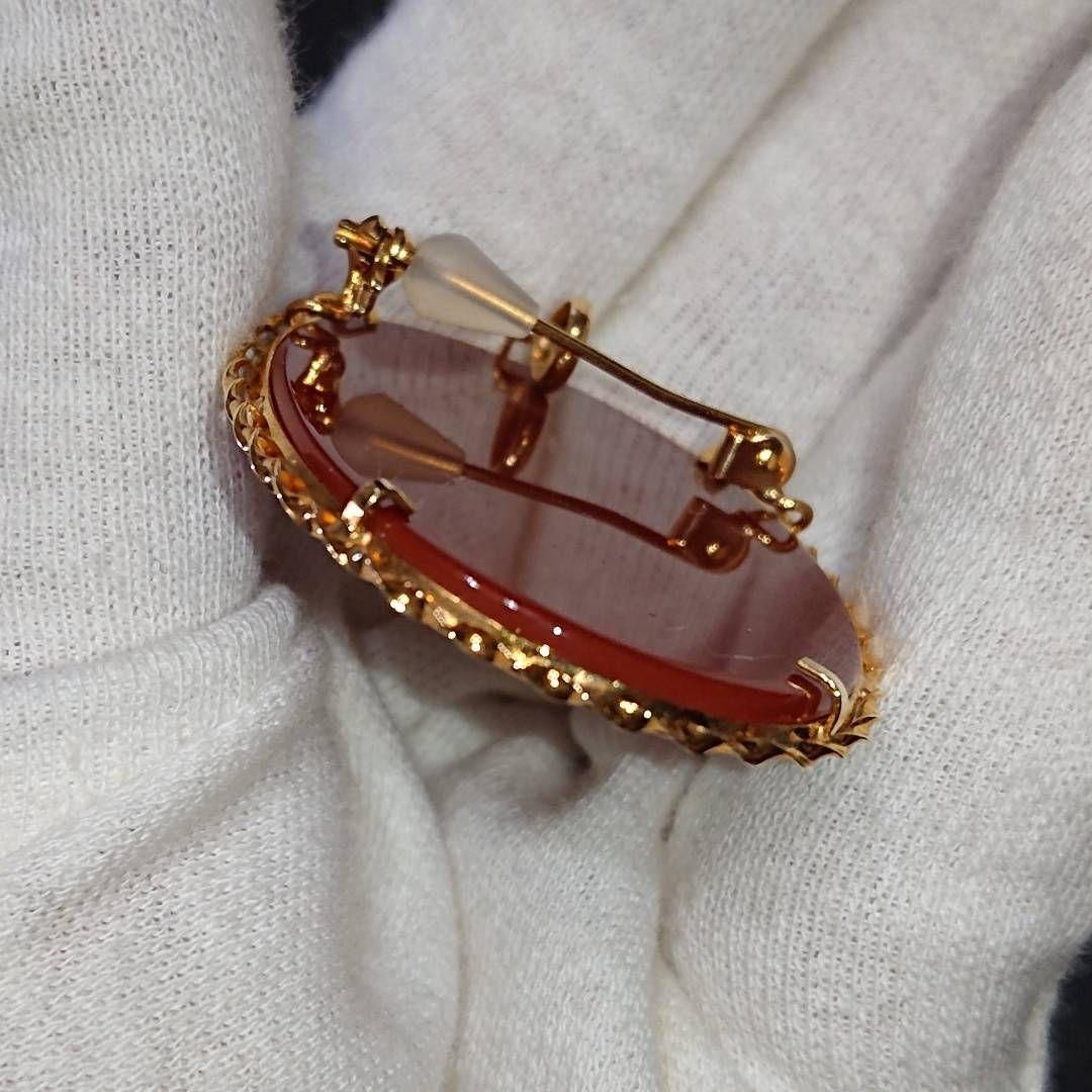 【処分価格☆】カメオ 手彫り K18枠 ブローチ ペンダントトップ 美品