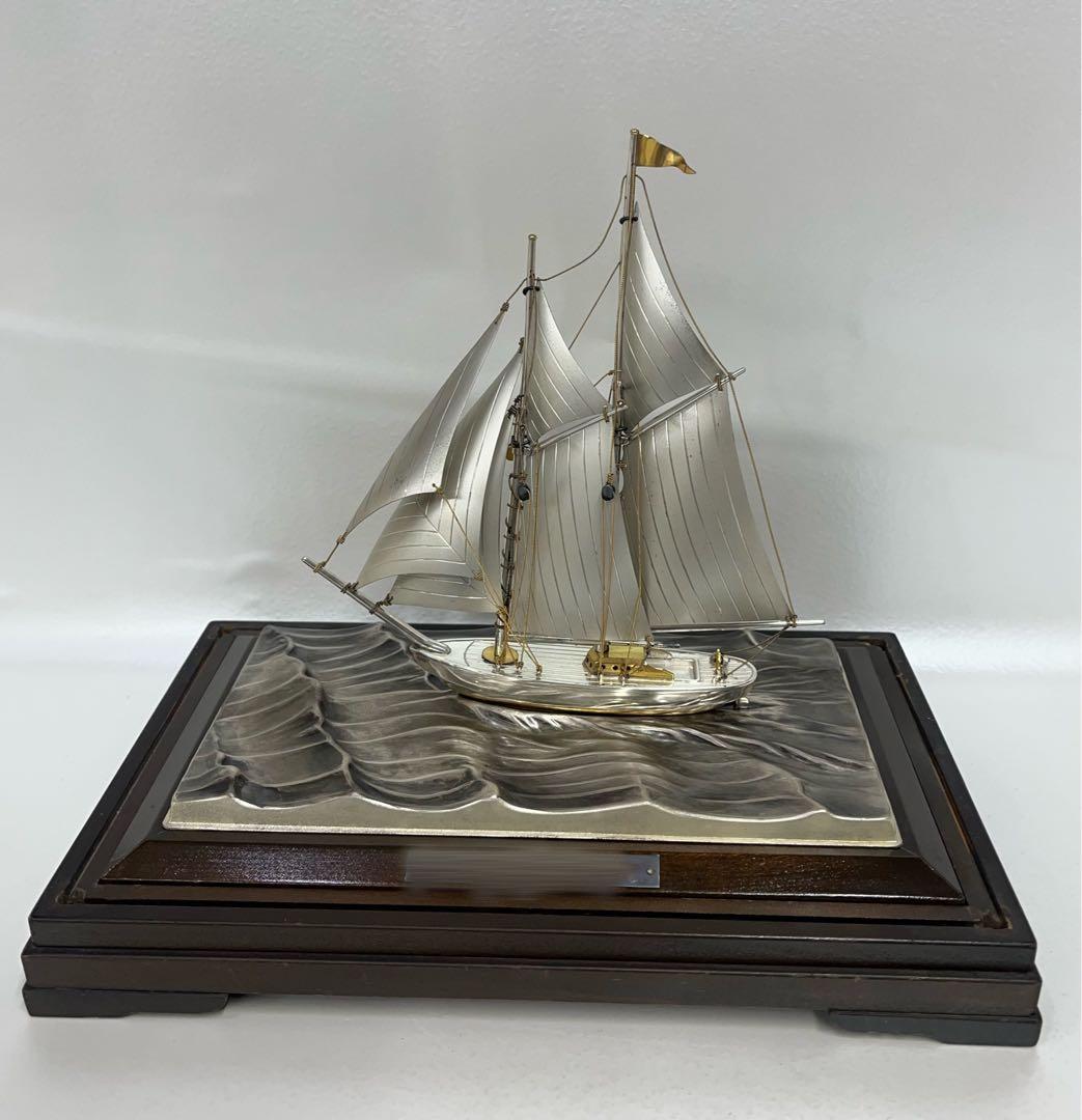 銀製　シルバー　SILVER 銀船　ヨット　置物　オブジェ　工芸品