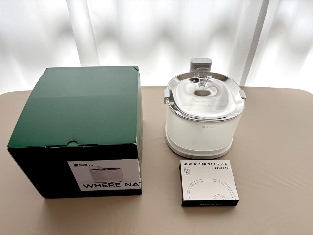 ELFIN FOUNTAIN エルフィン給水器 E1+ ＋ 未使用フィルター4枚
