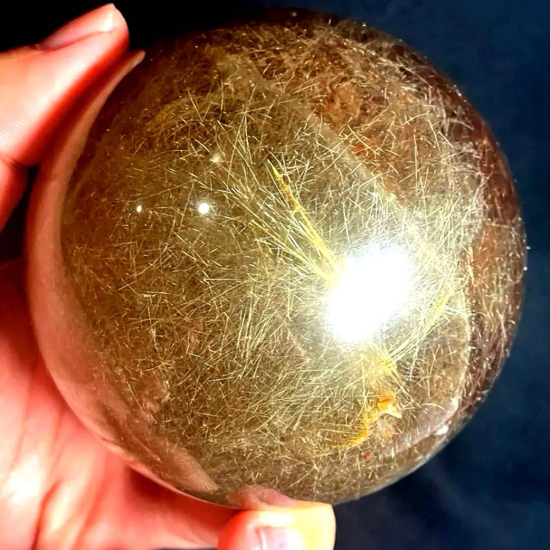超特大　84mm ゴールドルチルクォーツ　金針水晶　パワーストーン