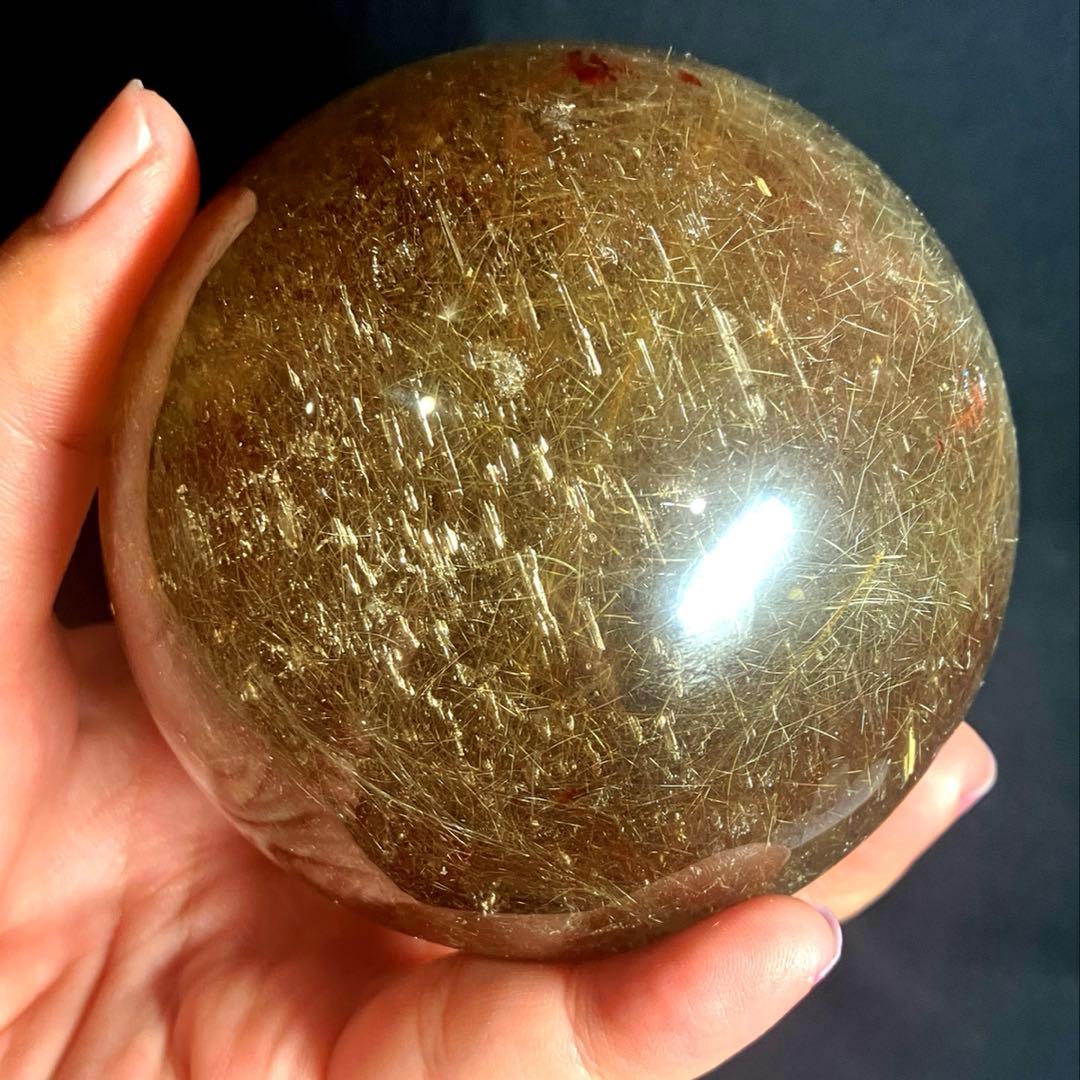 超特大　84mm ゴールドルチルクォーツ　金針水晶　パワーストーン