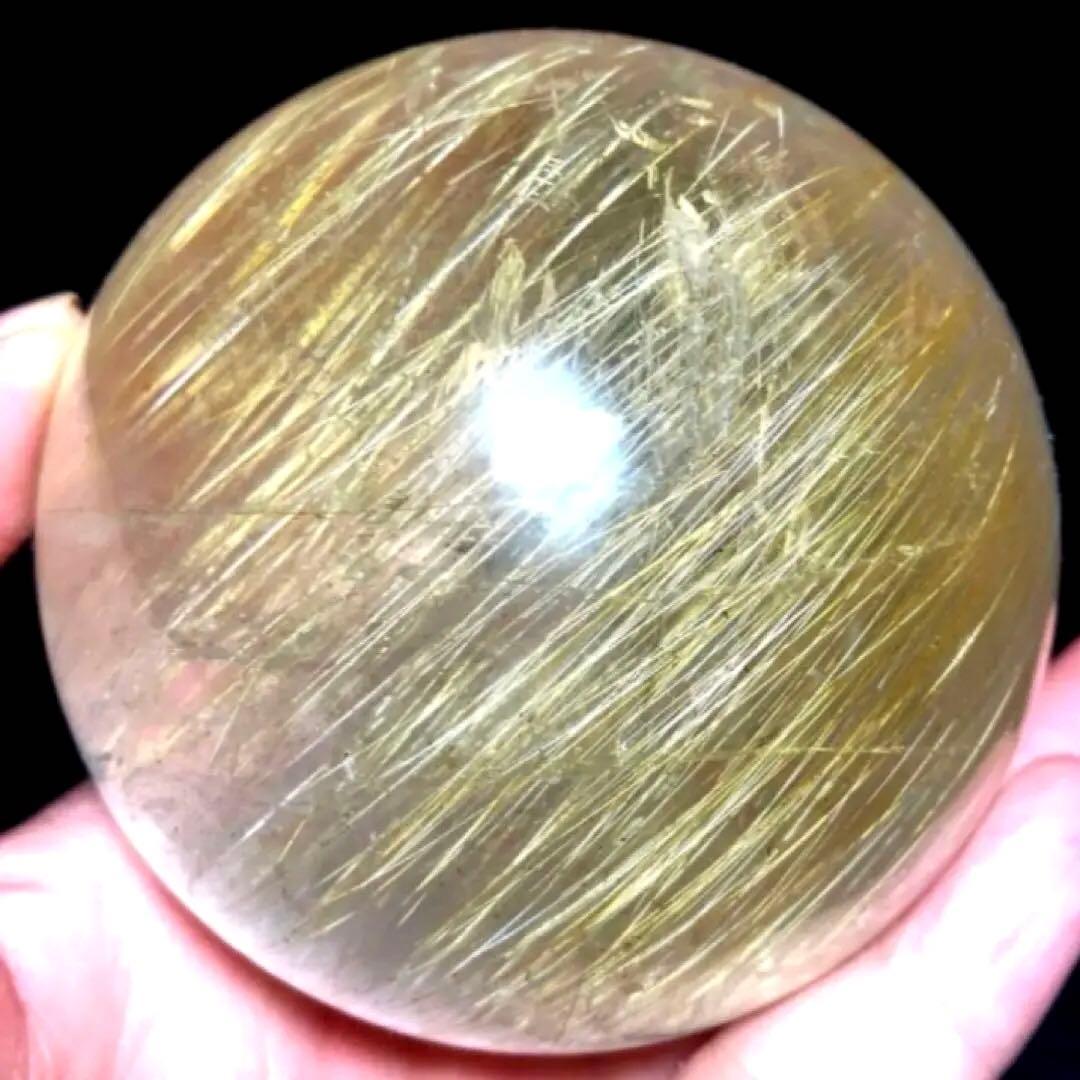 超特大　78mm ゴールドルチルクォーツ　金針水晶　パワーストーン