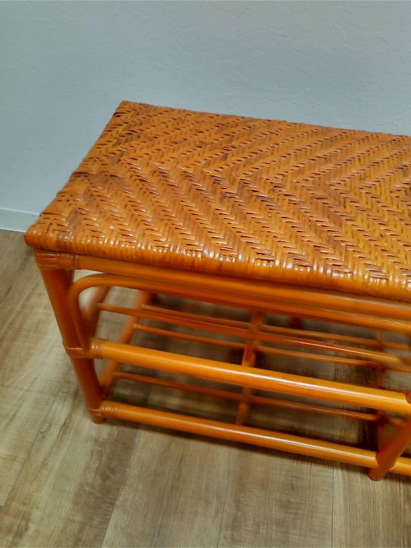 ラタンベンチ　収納箱　下駄箱