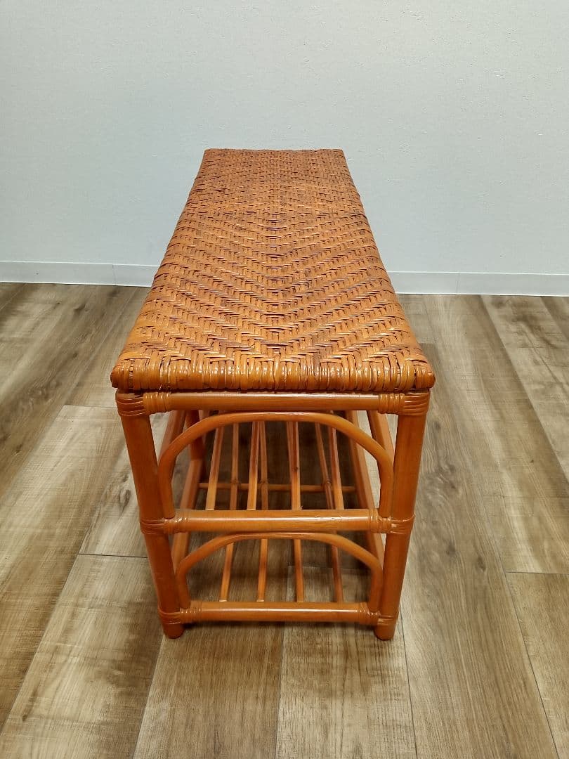 ラタンベンチ　収納箱　下駄箱