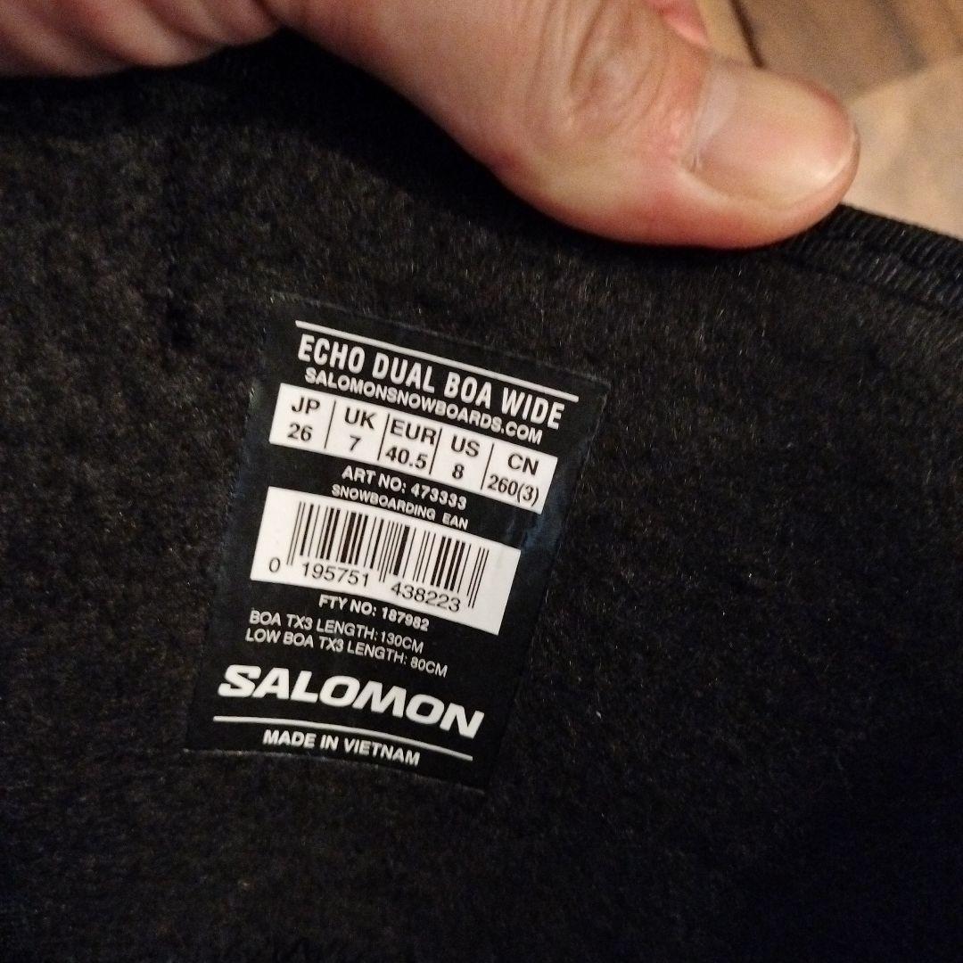 サロモン　24-25 newモデル　エコーダブルボア　ワイド　26センチ