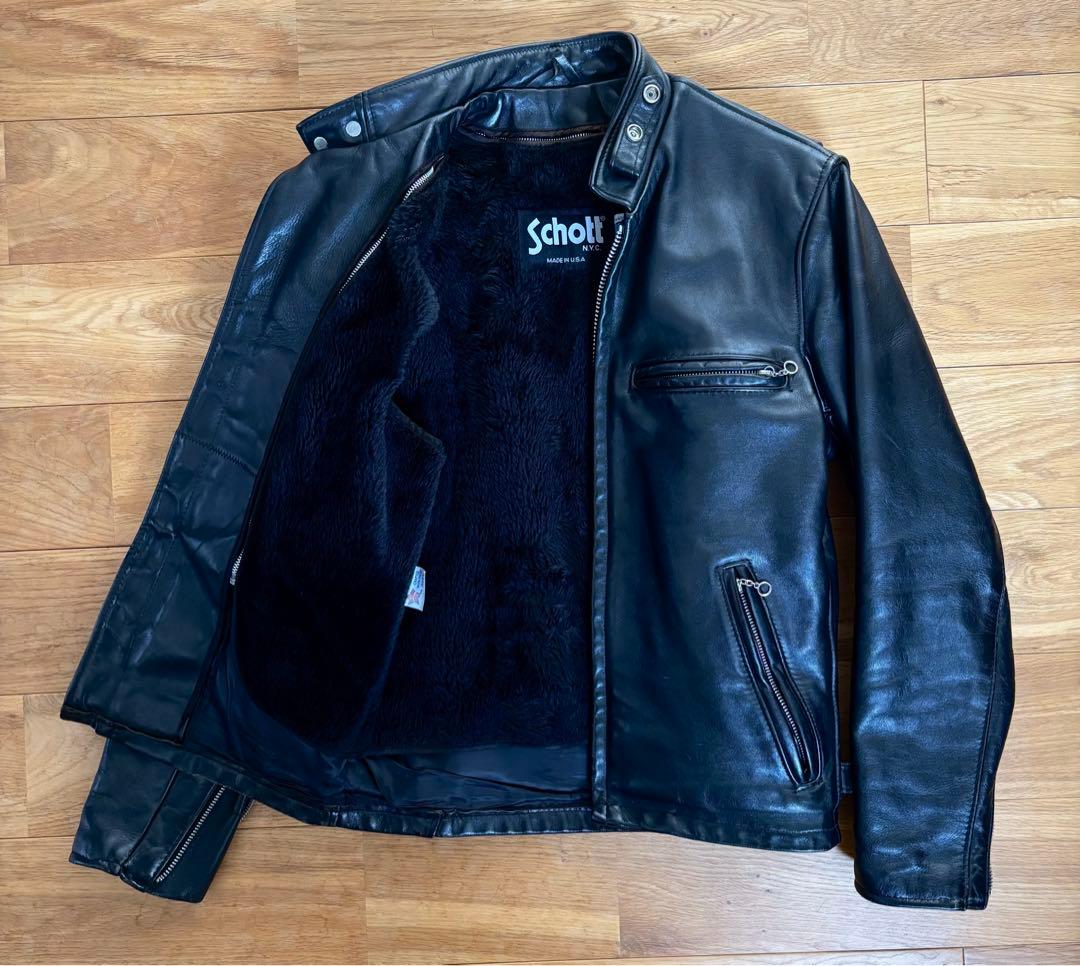 【超美品】Schott641ライダース ボアライナー付 34 レザージャケット