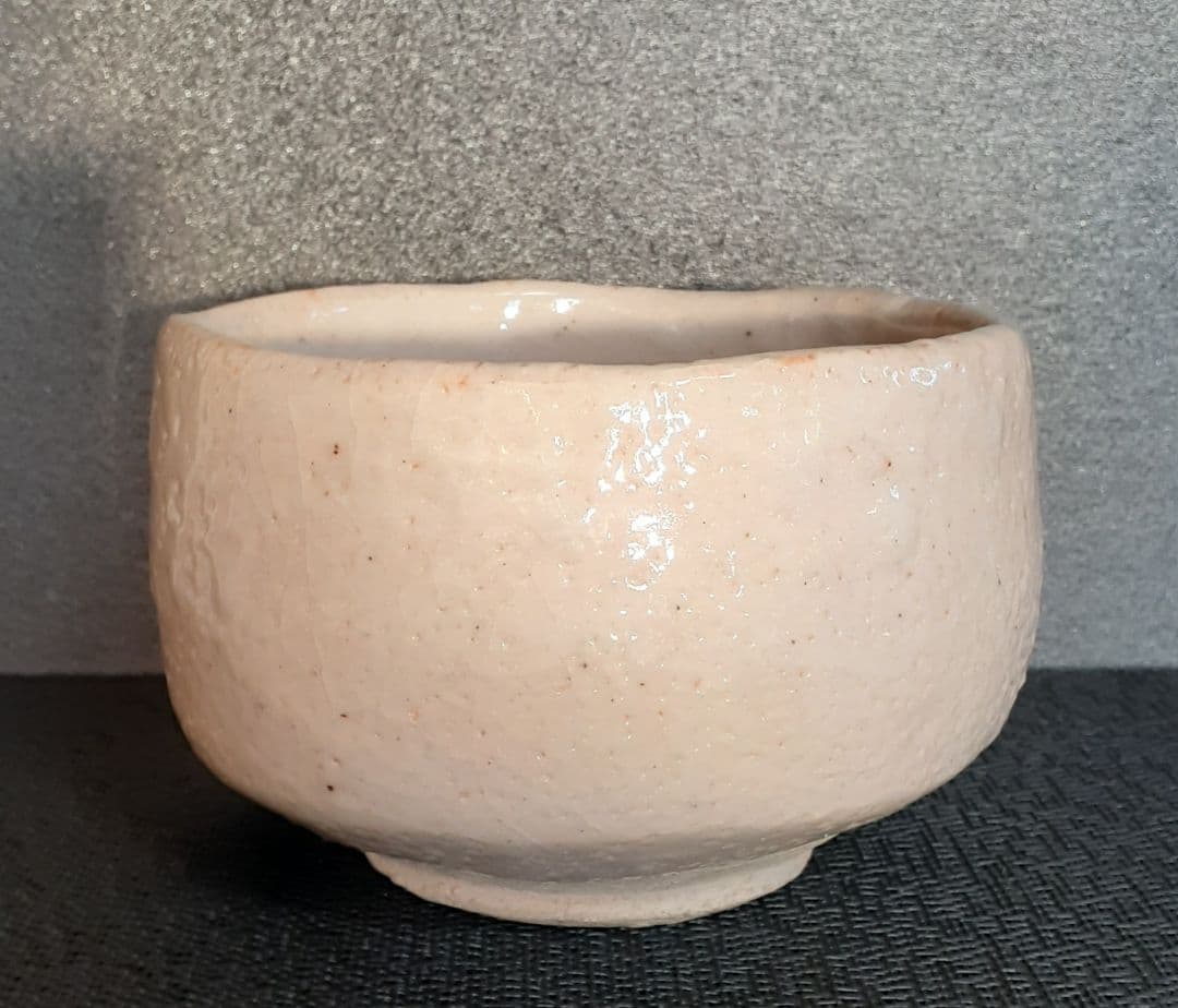 志野焼　現代作家　彫銘　絵志野　大振り　茶碗　共箱　茶道具　茶器