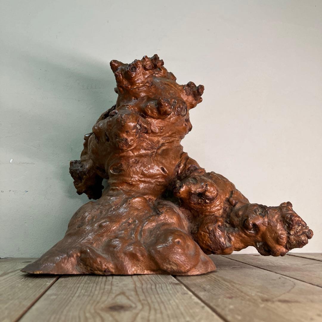 E-4 天然木 銘木 木材 瘤 コブ 根っこ 自然木 木製オブジェ 置物 木工