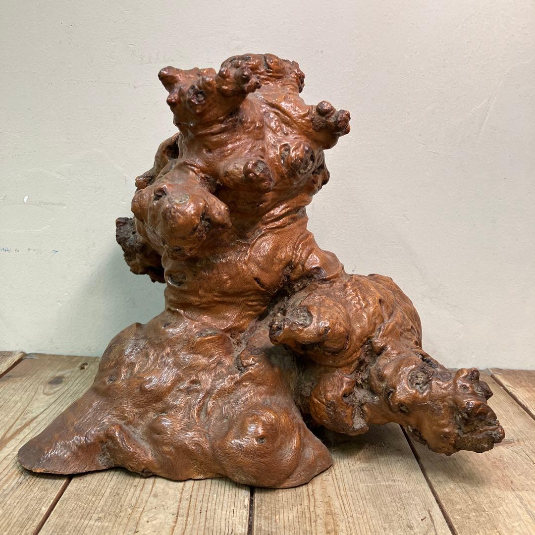 E-4 天然木 銘木 木材 瘤 コブ 根っこ 自然木 木製オブジェ 置物 木工