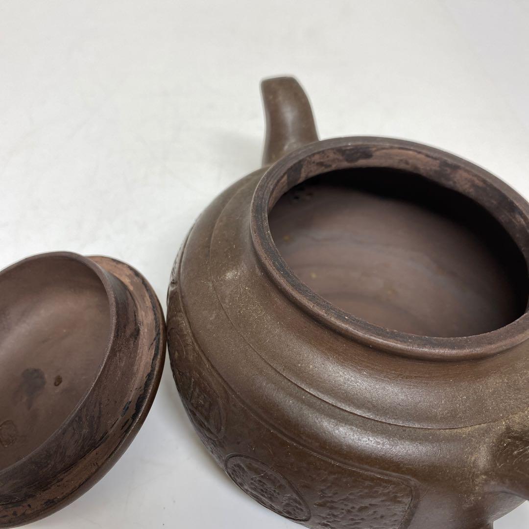 中国古玩　朱泥急須A 幅約17.5㎝　東さ7-1102③