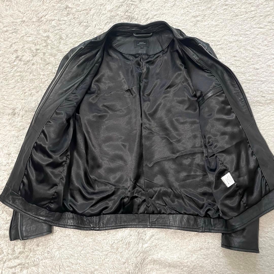 美品 slick ラムレザー ￼ライダースジャケット Sサイズ 黒