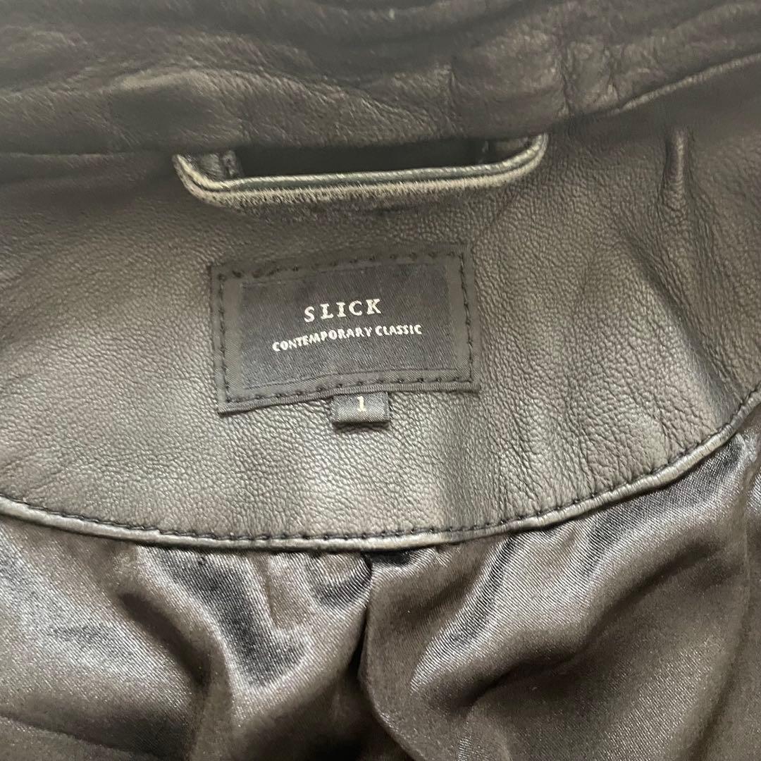 美品 slick ラムレザー ￼ライダースジャケット Sサイズ 黒