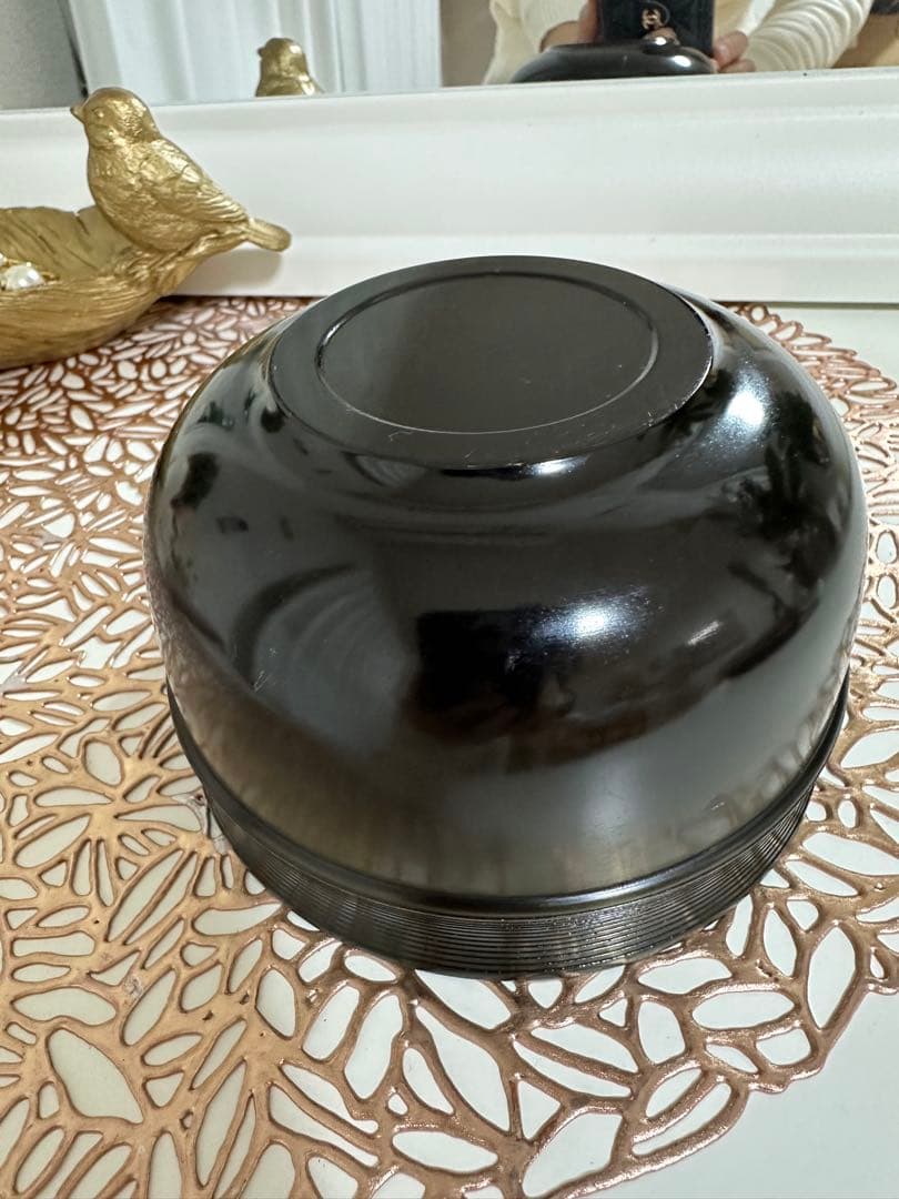 【茶道具】糸目　唐金建水