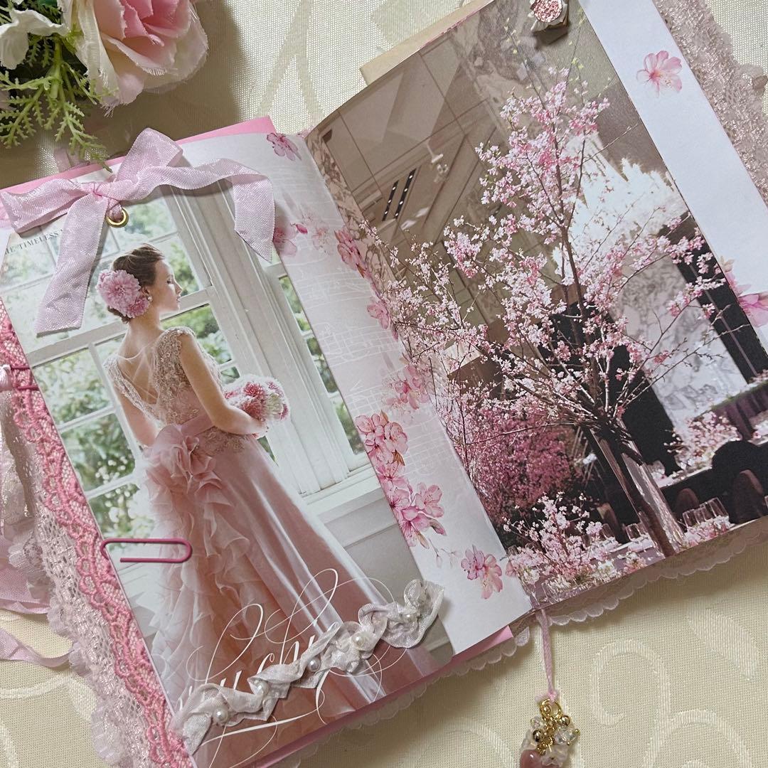 薔薇とレースのジャンクジャーナル・雑記帳　さくら色のウェディング♡