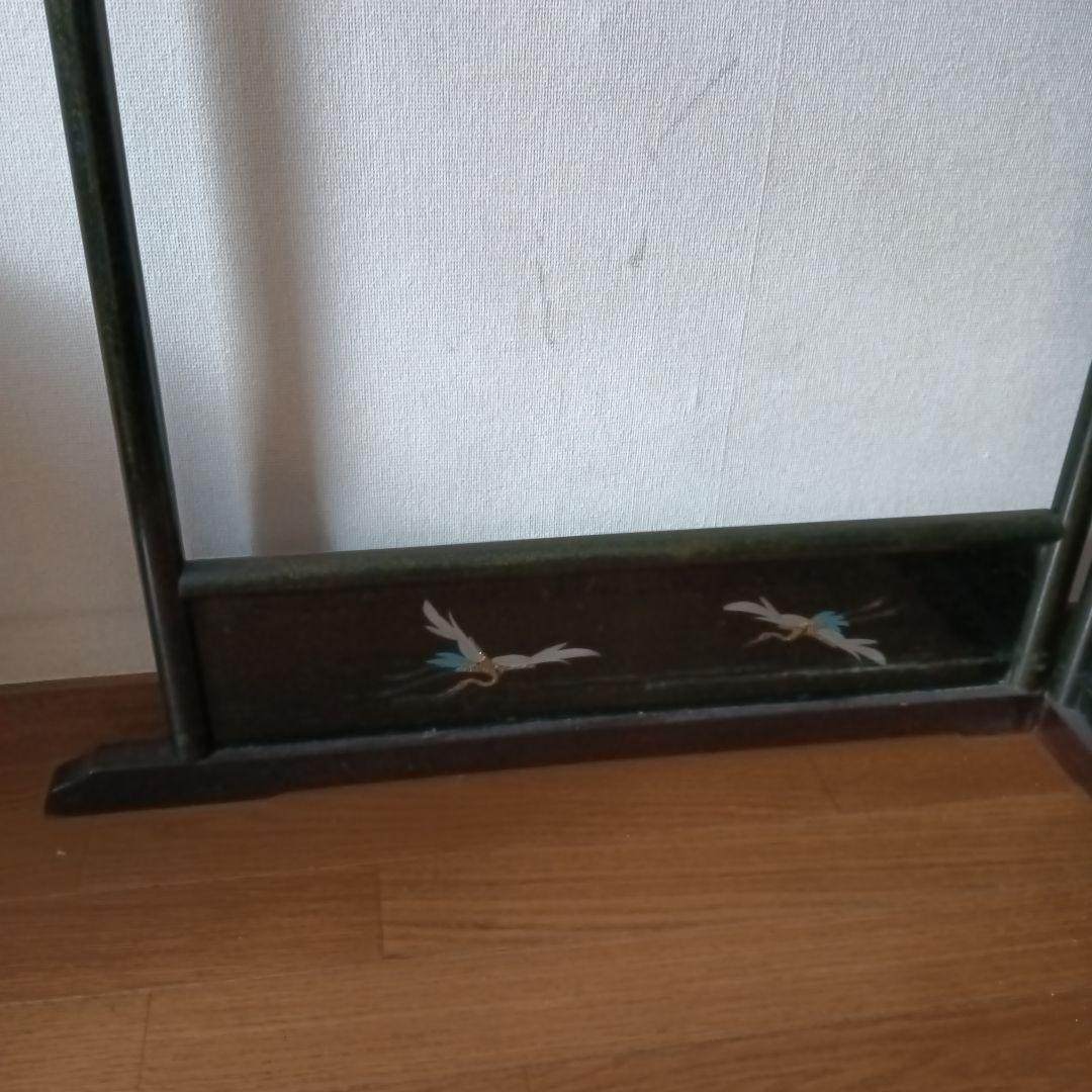 漆塗り衣桁 フック付き