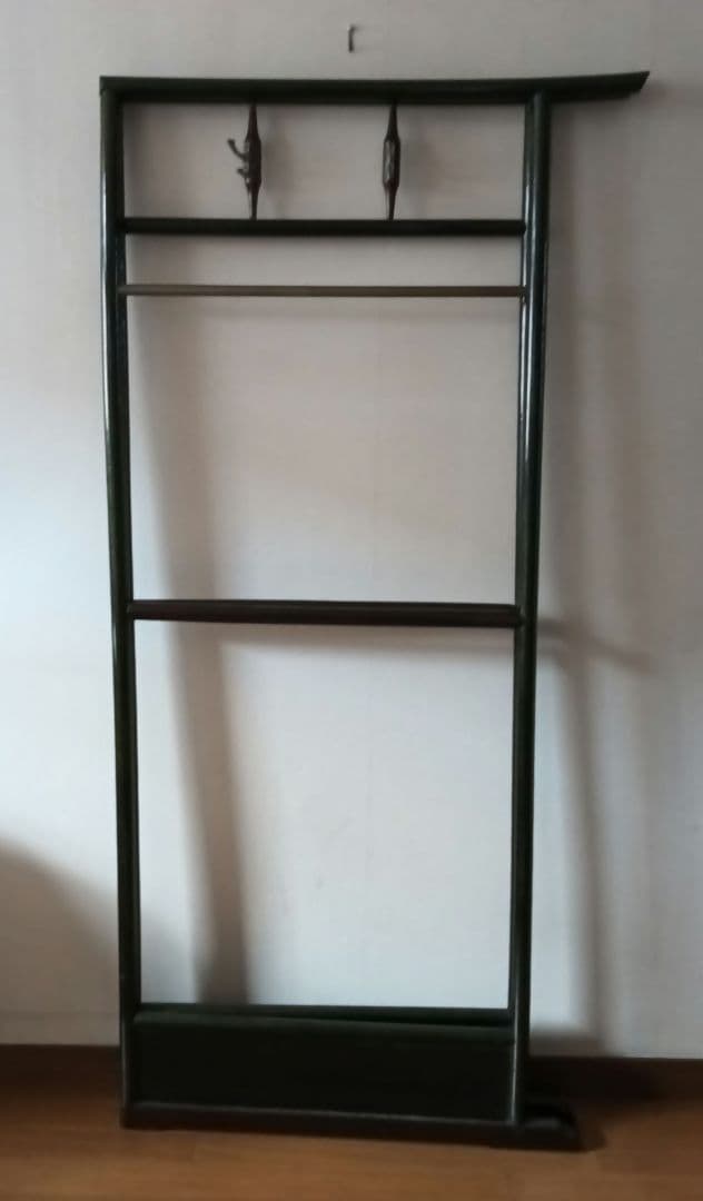 漆塗り衣桁 フック付き