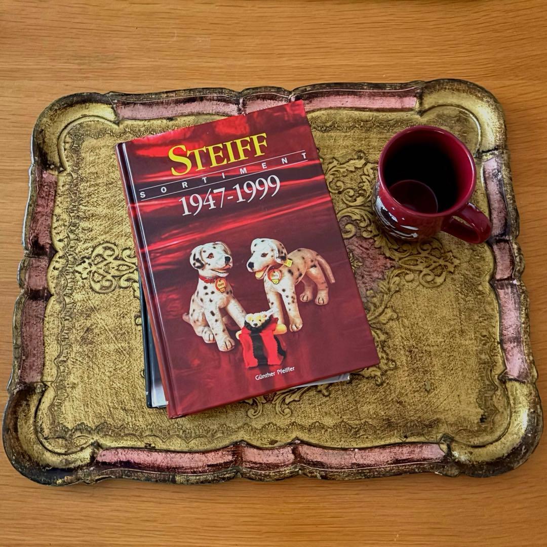 【特大サイズ】イタリア製 ヴィンテージ 木製 トレイ インテリア デスク ピンク