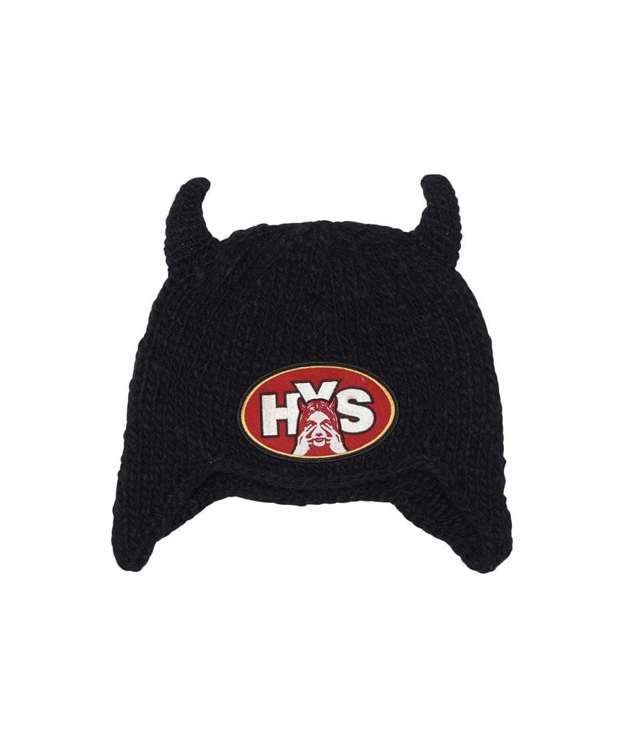 SEE NO EVIL 手編みニットキャップ