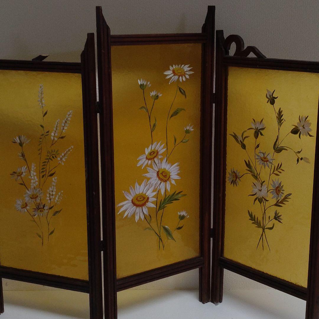 アンティーク　フランス　手描きのガラス　オブジェ