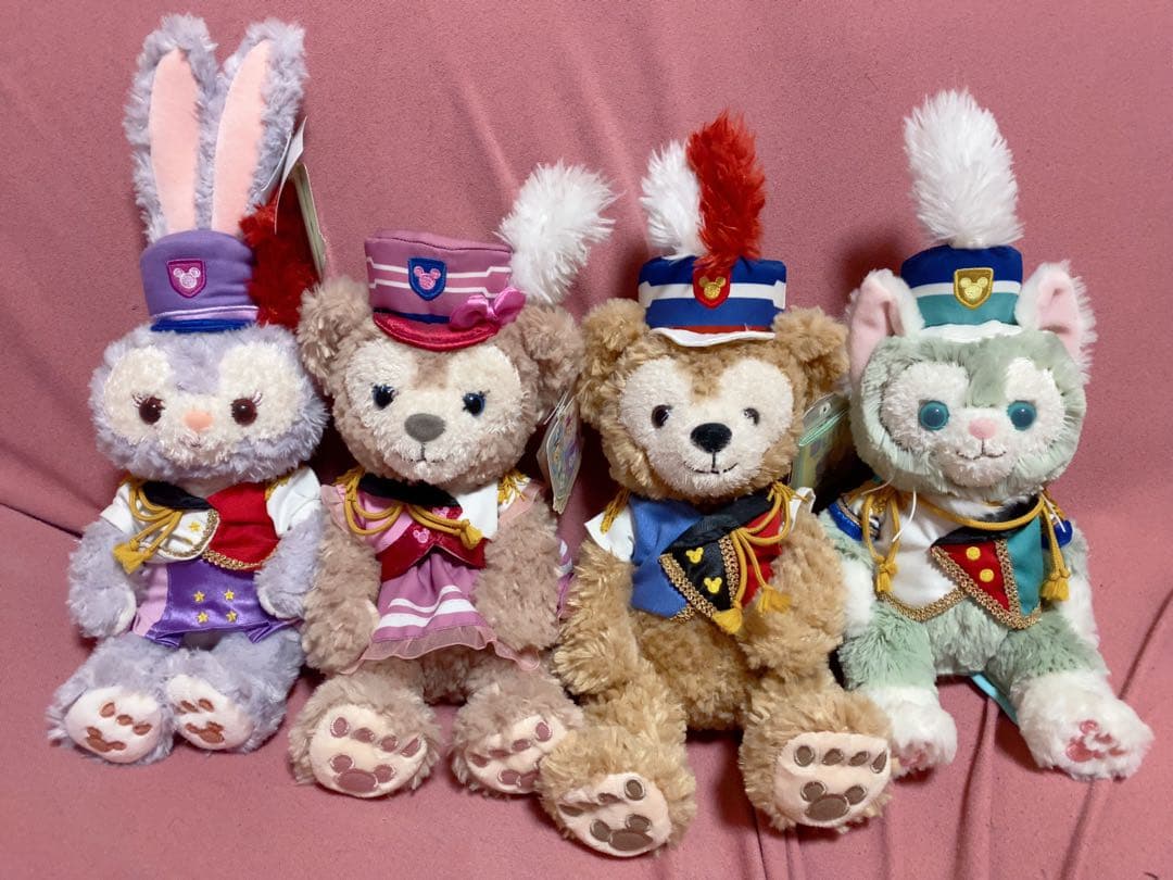 ダッフィー＆フレンズ　SSぬいぐるみ　ハッピーマーチングファン　4体