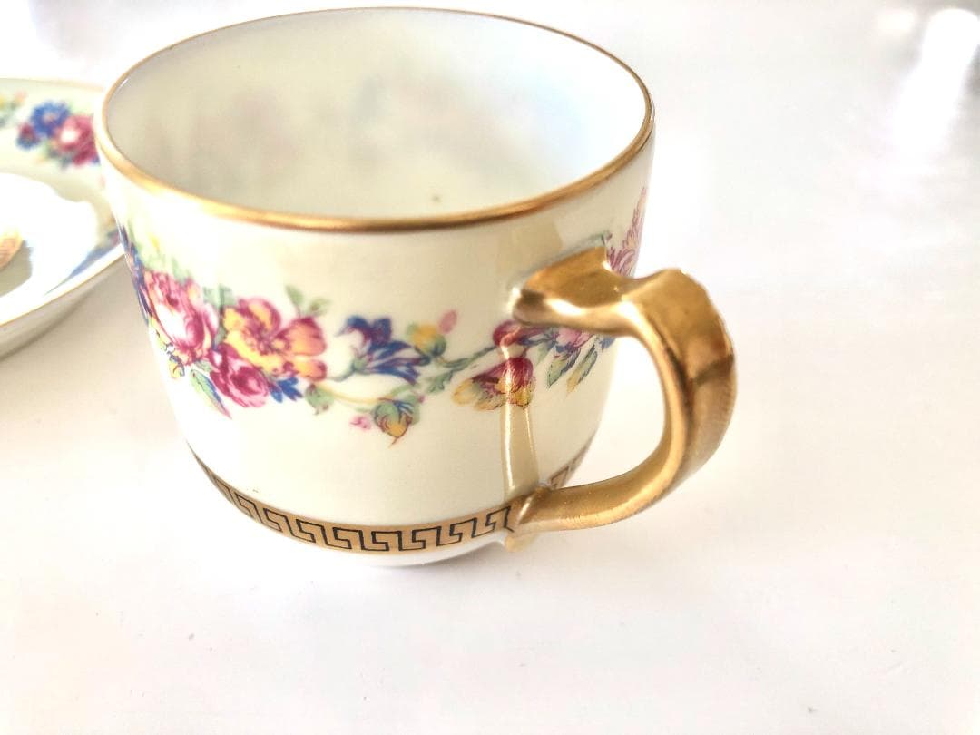 アビランド リモージュ カップ&ソーサー 金彩花柄 【アンティーク】