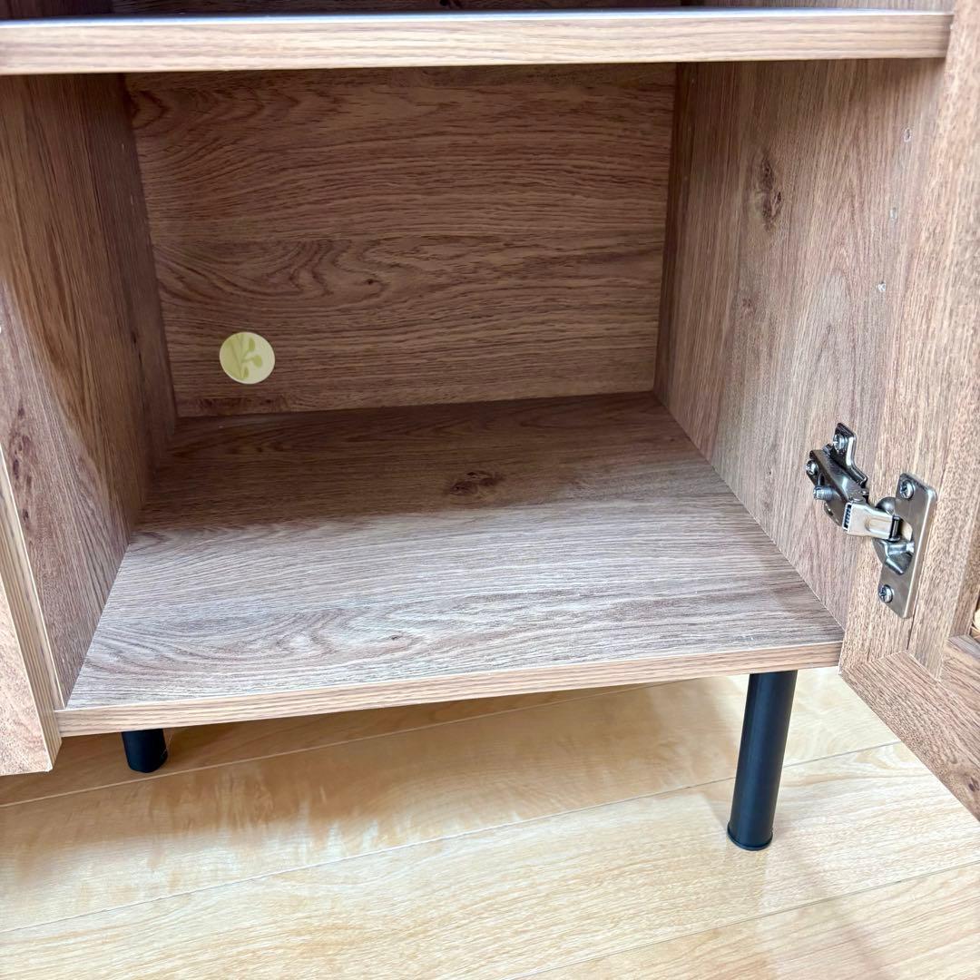 【LOWYA】ロウヤ [幅120] ラタン調キャビネット リビングボード